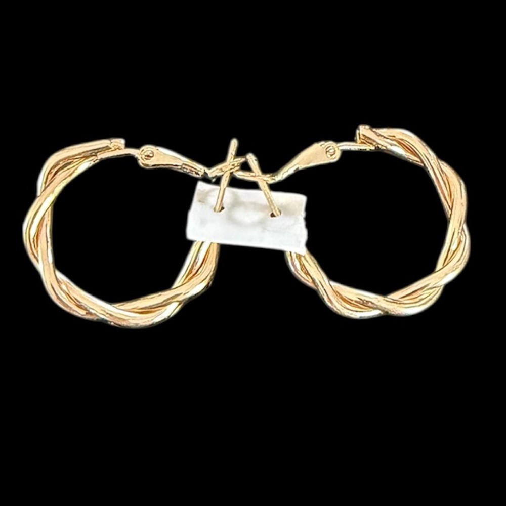 🌟ELEGANT GOLD-TONE TWISTED SMALL HOOP EARRINGS🌟